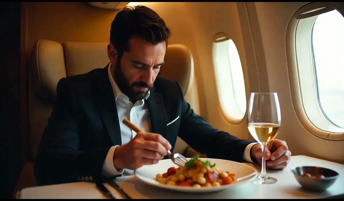 Cathay Pacific luxurious cabin dining Sydney route