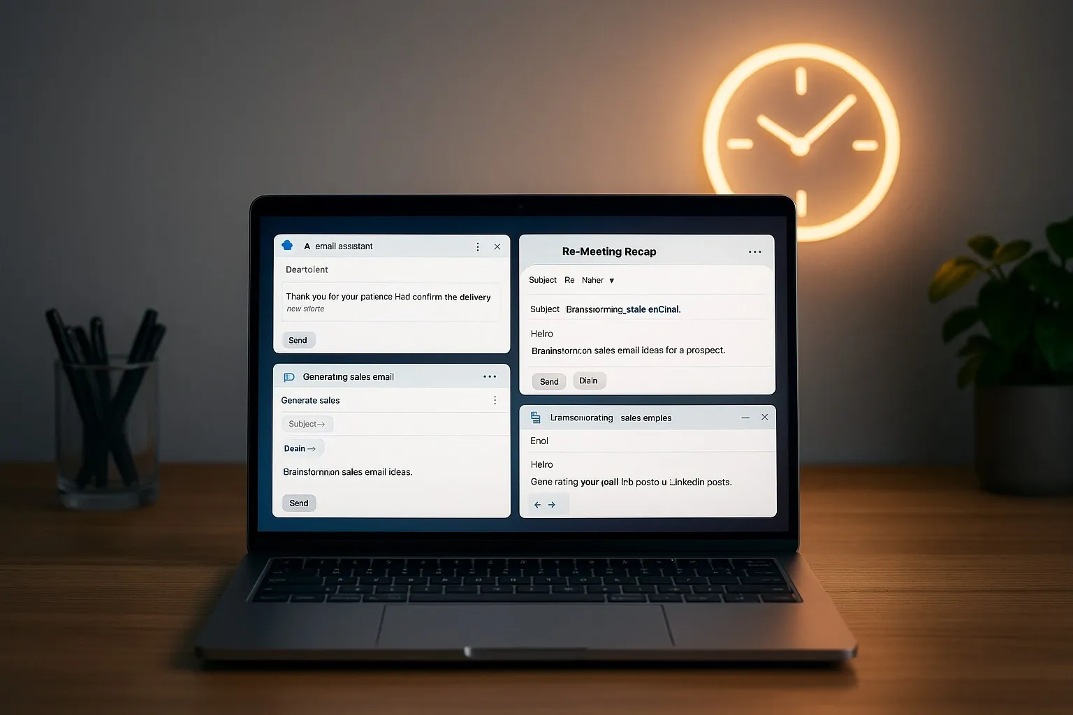 Infographic comparing top AI email assistants in 2025.