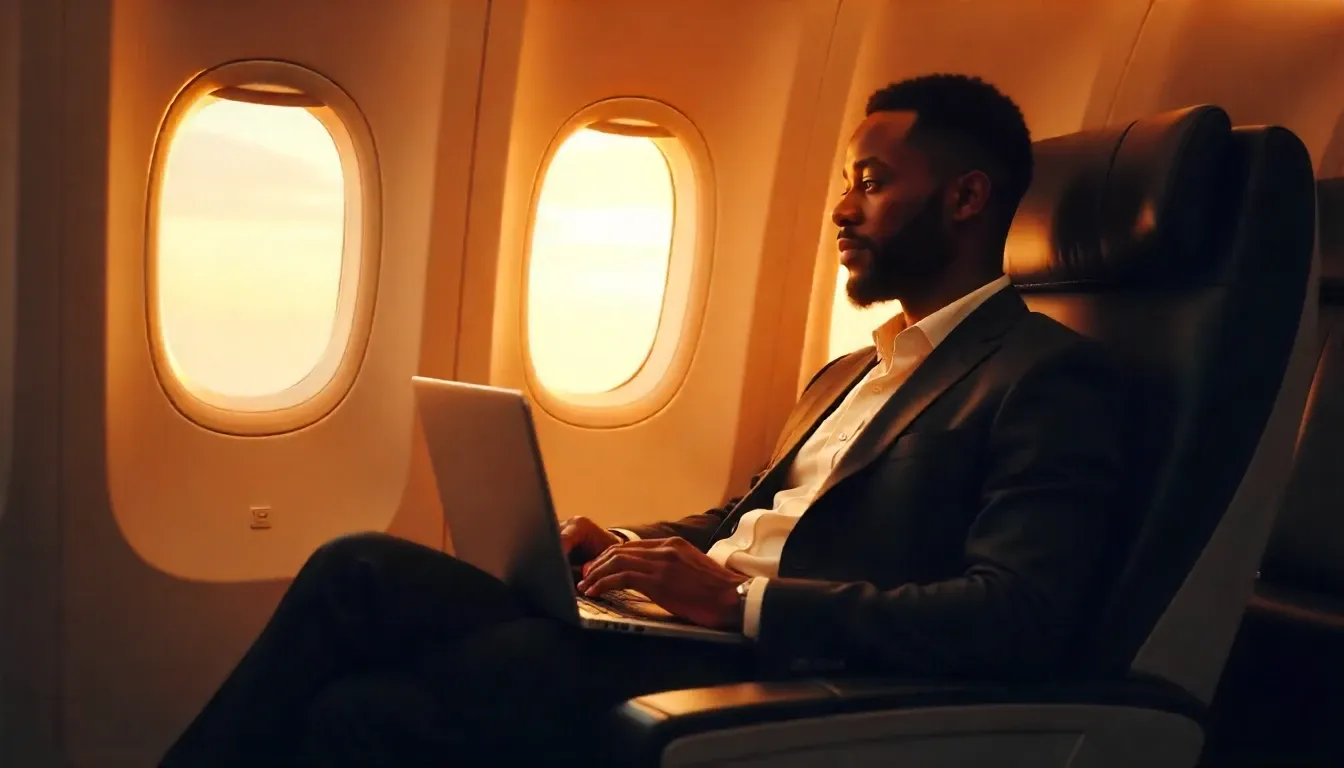 Exit row seat on Delta Airlines for extra legroom.Extra legroom in a Delta exit row seat.