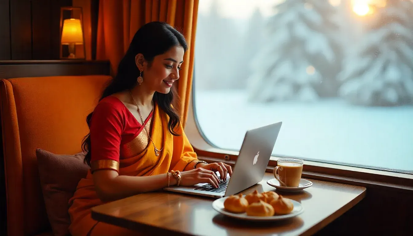 Traveler using Delta Airlines Lounges (Sky Clubs) for work