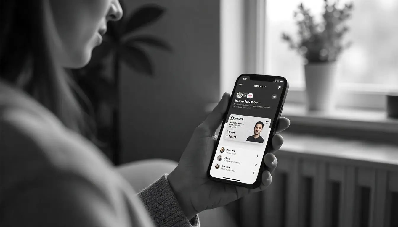 Digital US driving license format on phone.