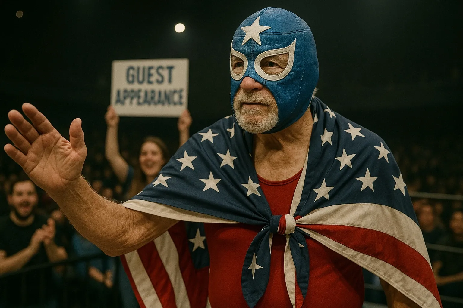 El Grande Americano wrestler greeting fans during later career years.