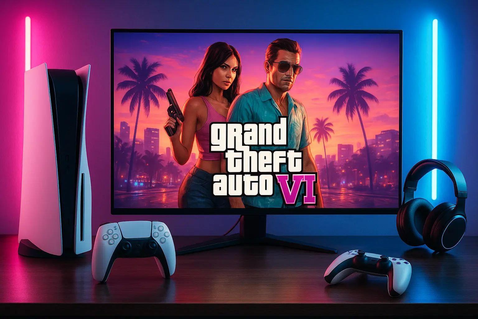 GTA 6 gameplay experience setup inspired by Rockstar Games GTA 6 trailer.