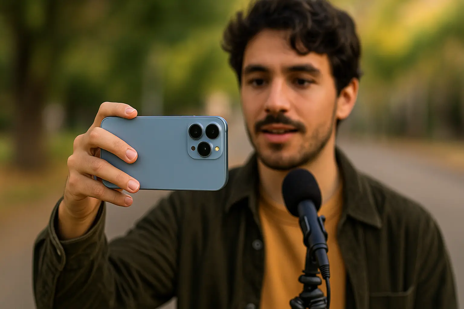 iPhone 17 cinematic video recording outdoors