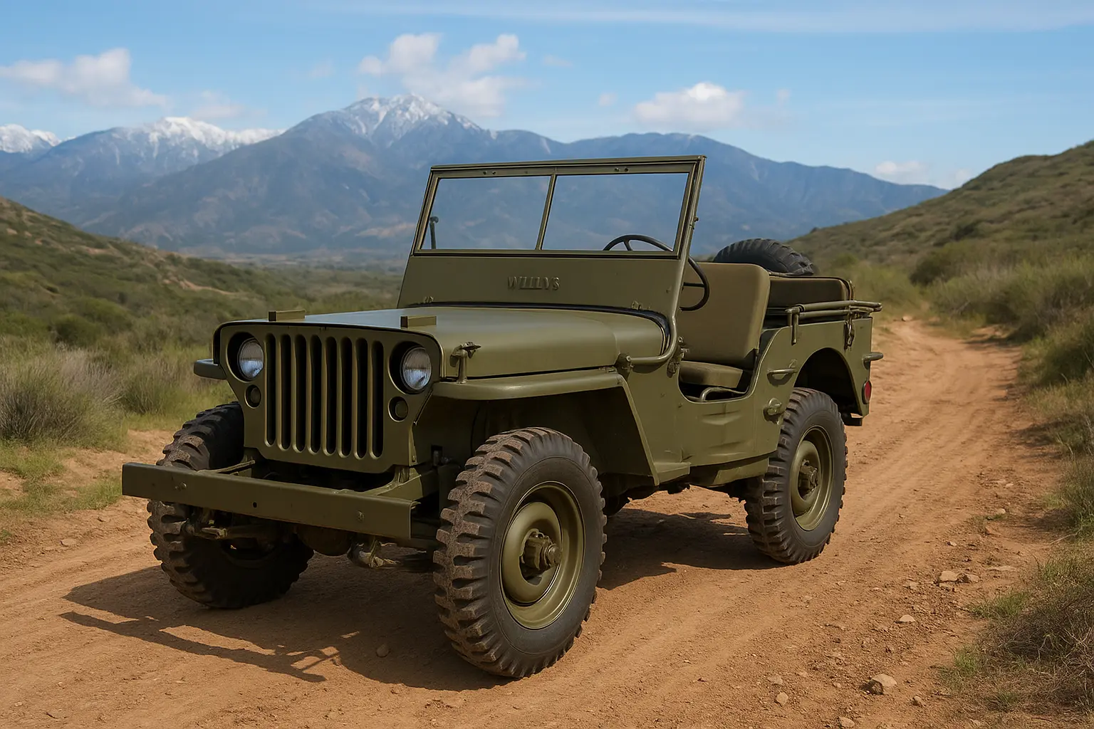 Jeep old model Willys MB classic off-road.
