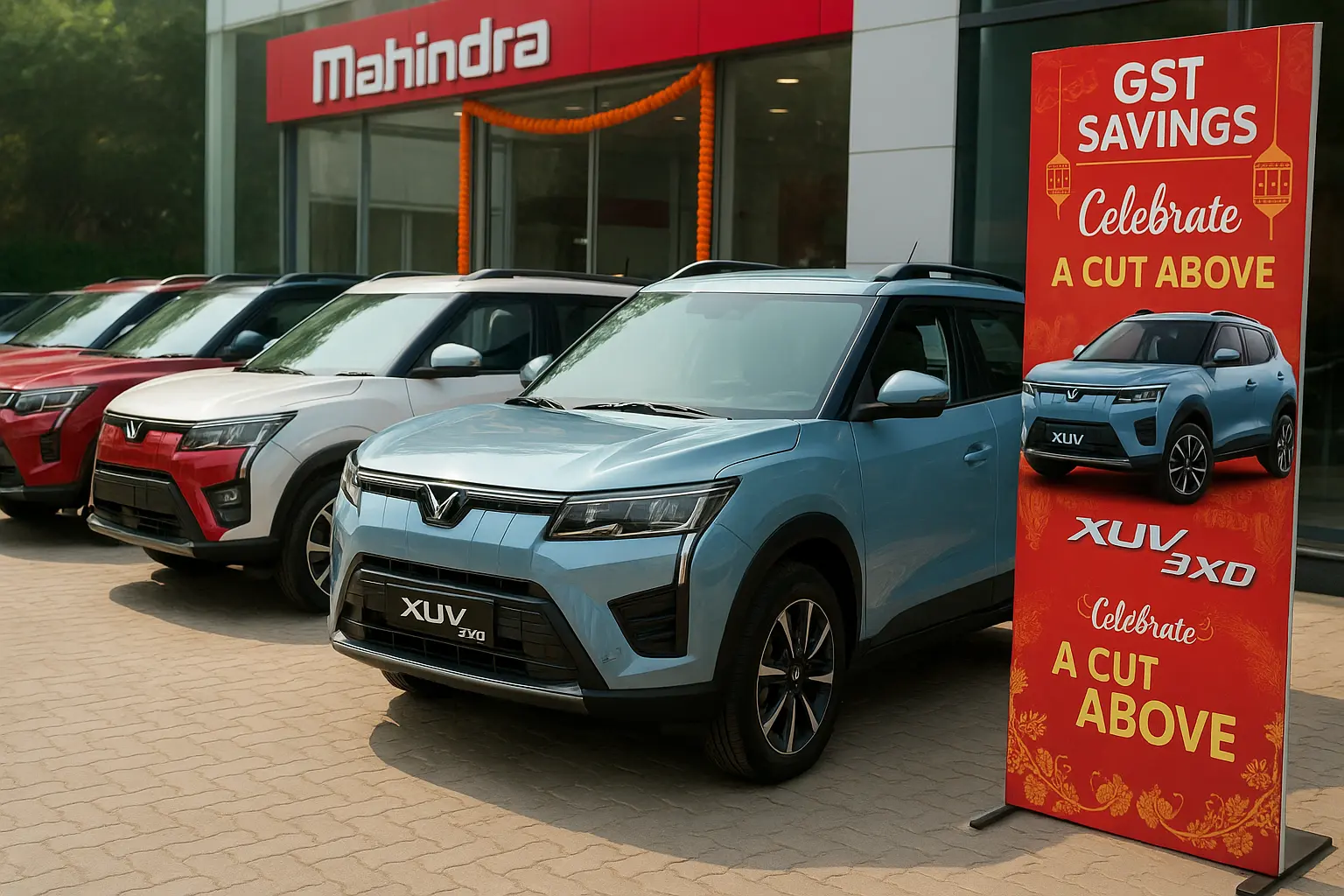 Mahindra XUV 3XO GST savings 2025 showroom