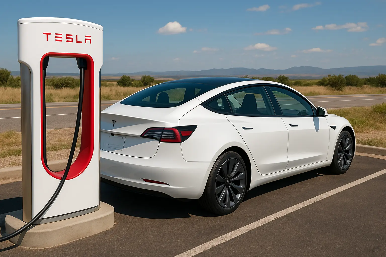 esla Model 3 long range charging
