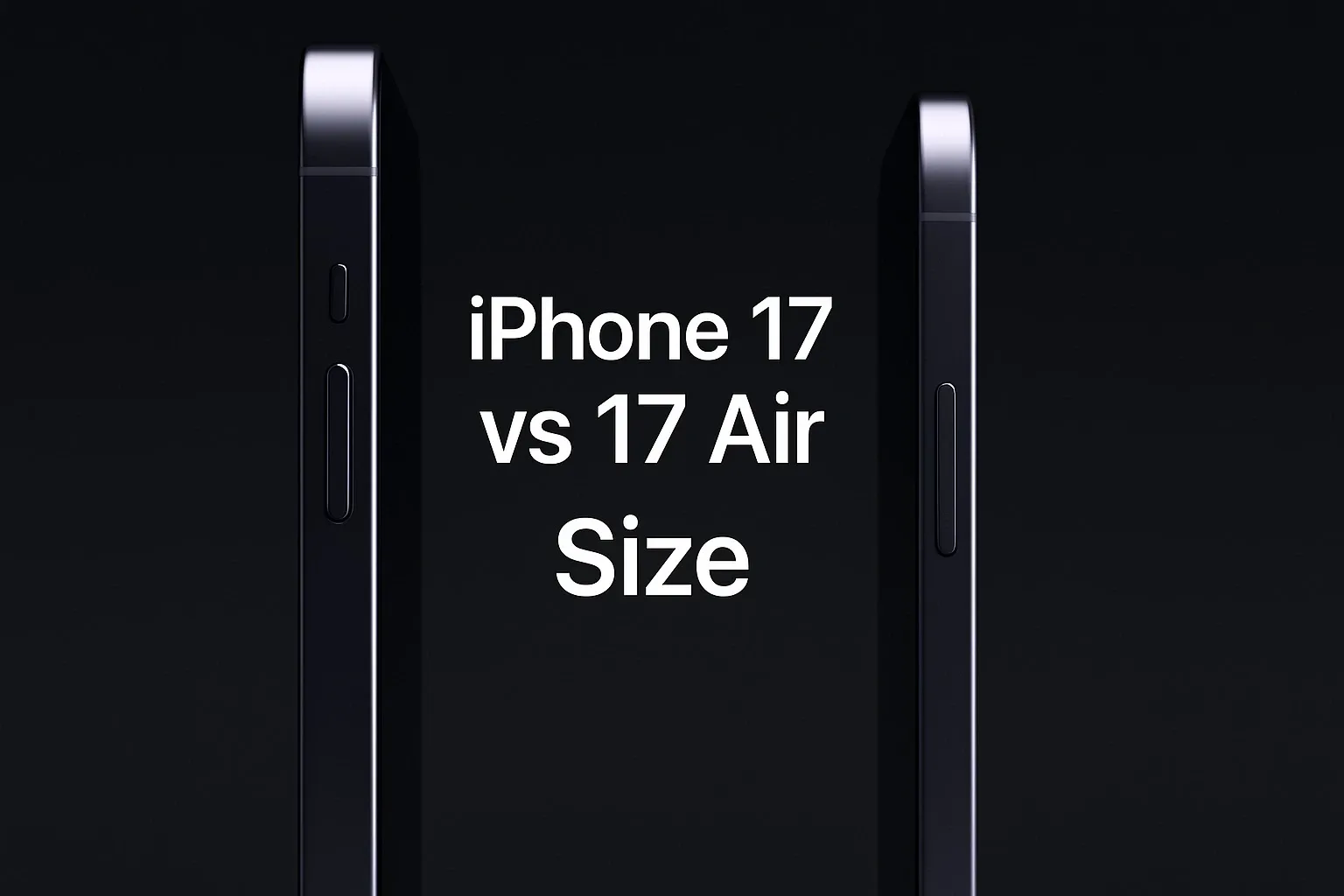 User holding iPhone 17 and iPhone 17 Air showing size contrast.