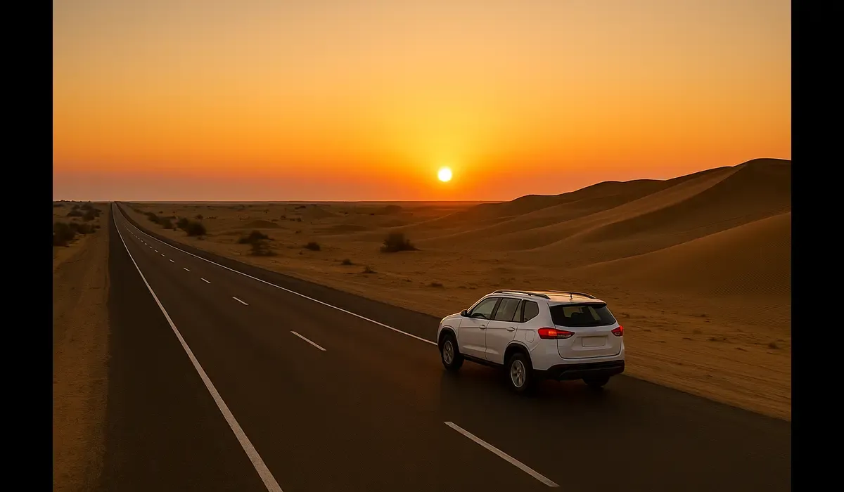 SUV in Rajasthan desert — how to plan an end-of-year road trip across India.