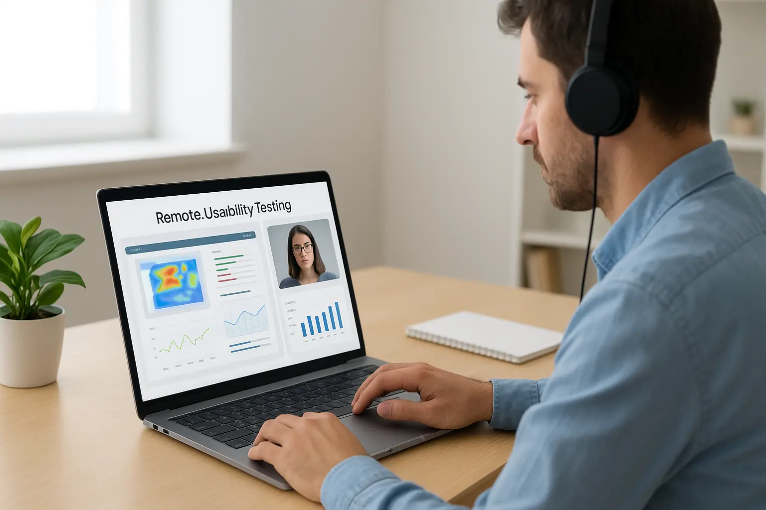 Remote usability testing tools dashboard on laptop