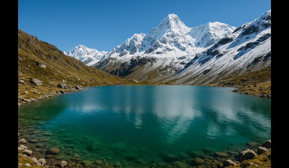 Satopanth Tal glacial lake in the Himalayas — one of the best hidden places to explore in India.