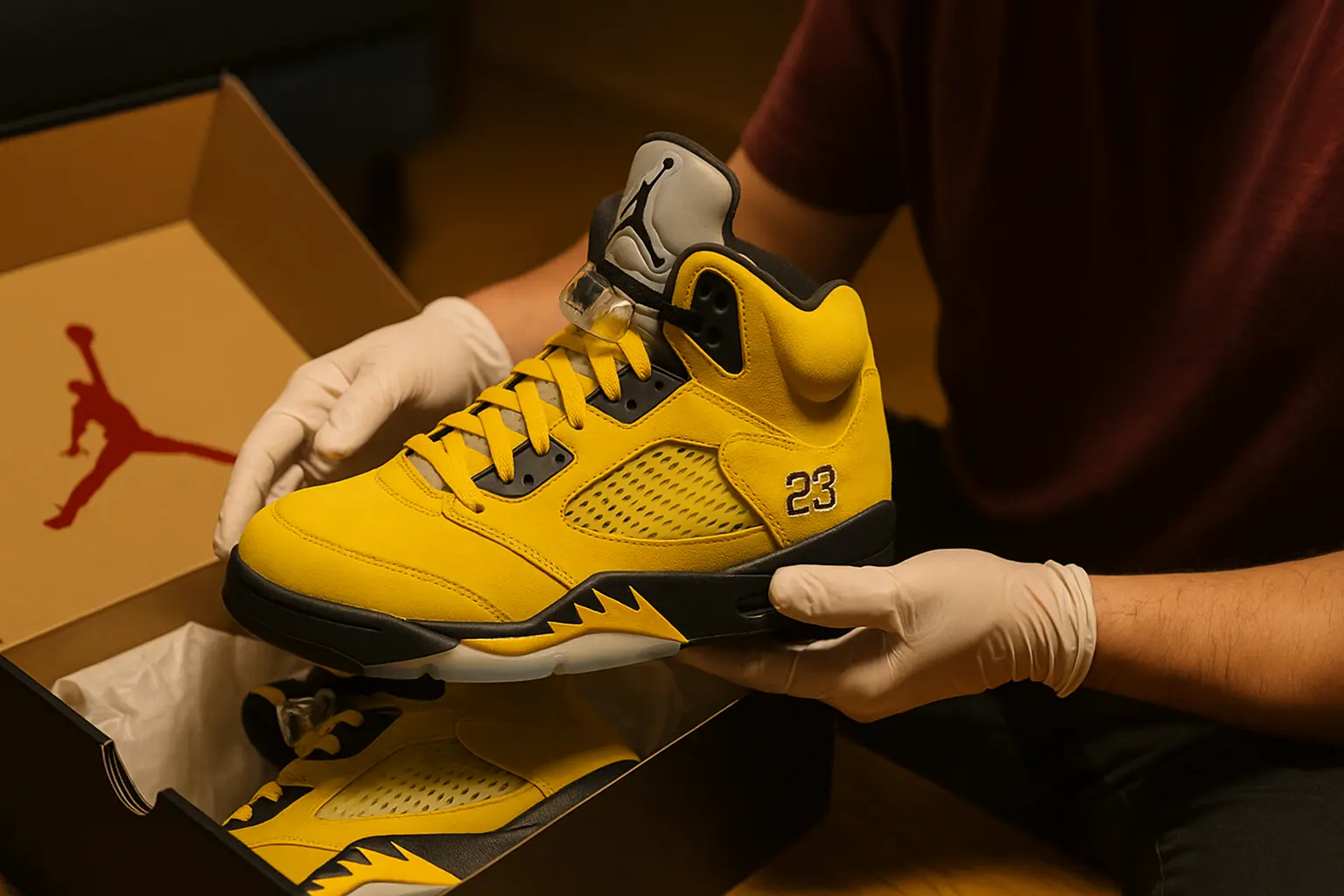 Sneaker collector unboxing Jordan 5 Tokyo sneakers