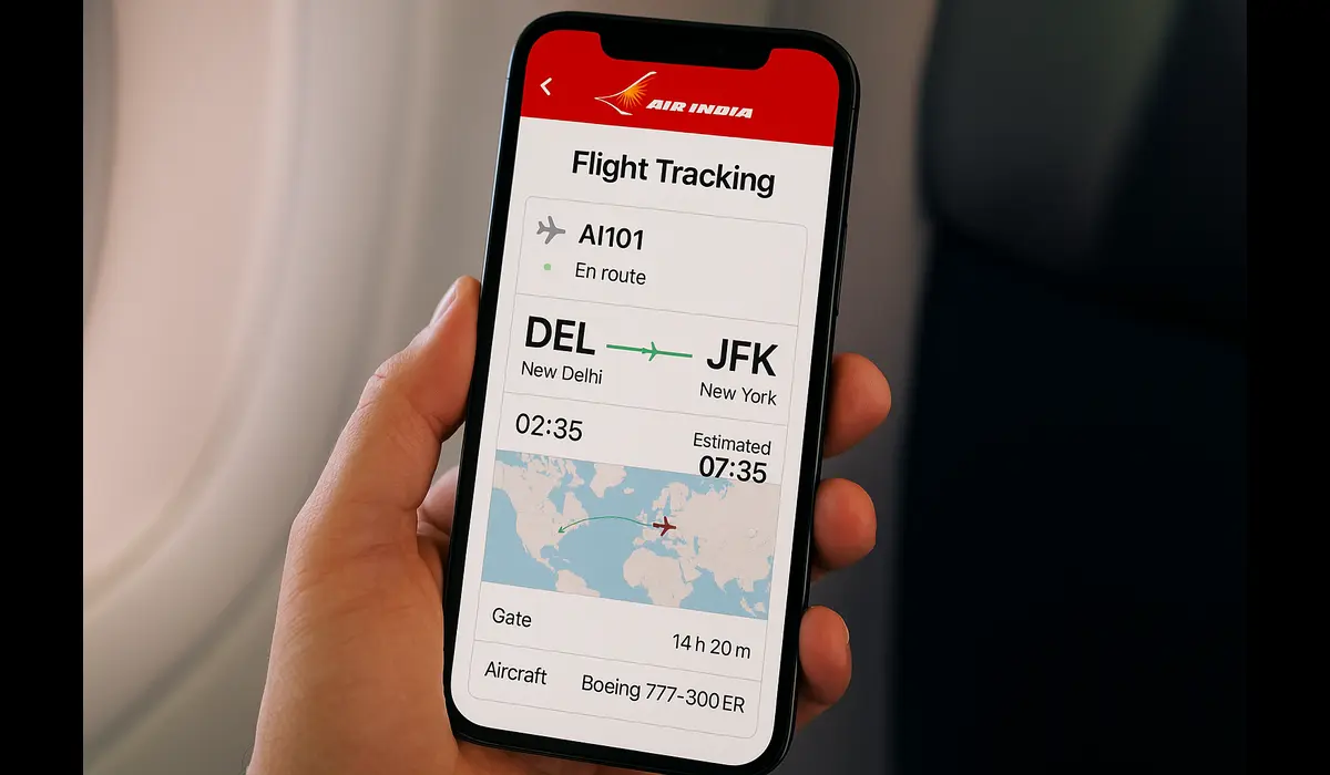 Air India International Flights 2025 mobile app.