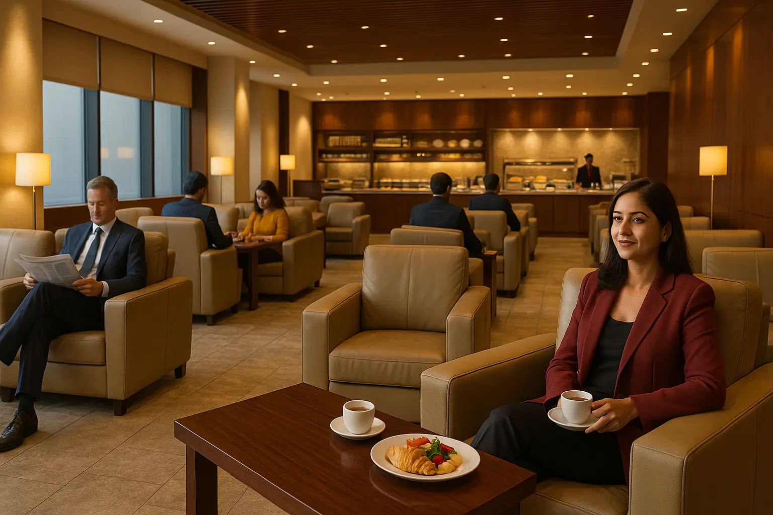 Air India business class lounge Delhi airport luxury travel