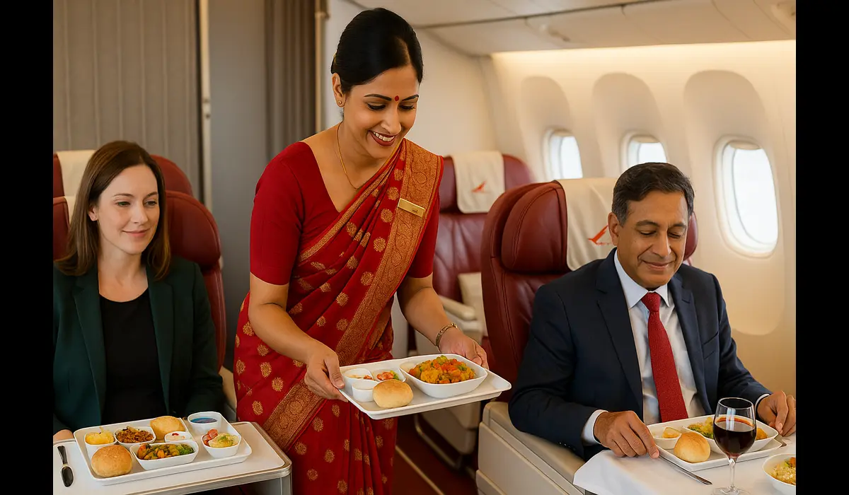 Air India International Flights 2025 inflight service.