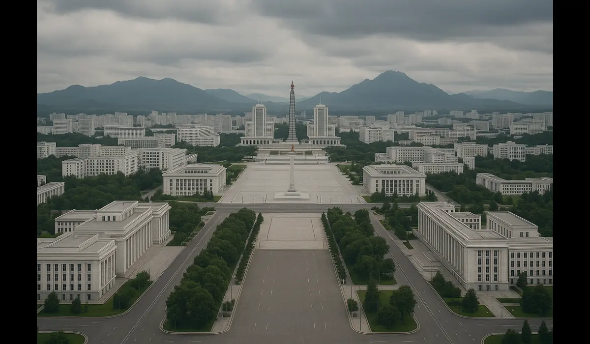 Aerial skyline showing safe alternatives to visiting North Korea with similar architecture and atmosphere.