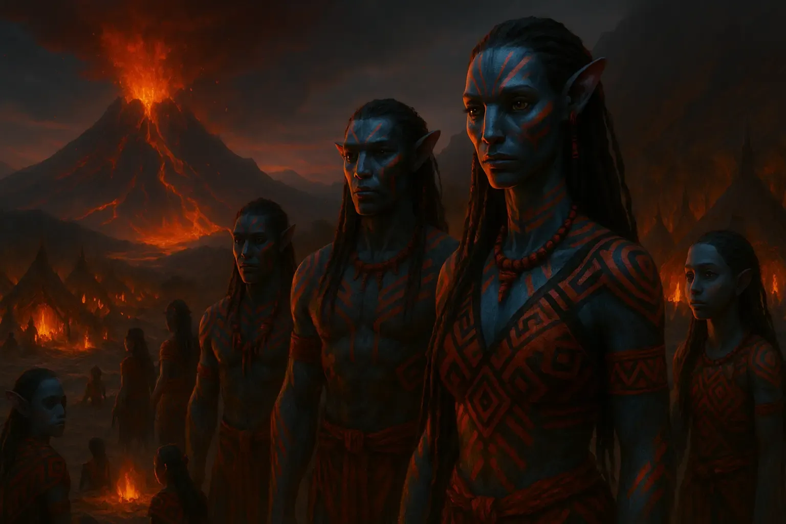 Na’vi fire clan Avatar Fire and Ash symbolism.