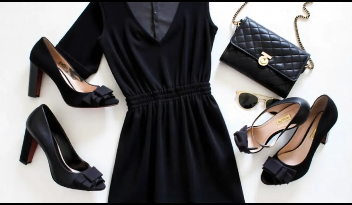 Kylie Jenner black dress accessory styling tips.