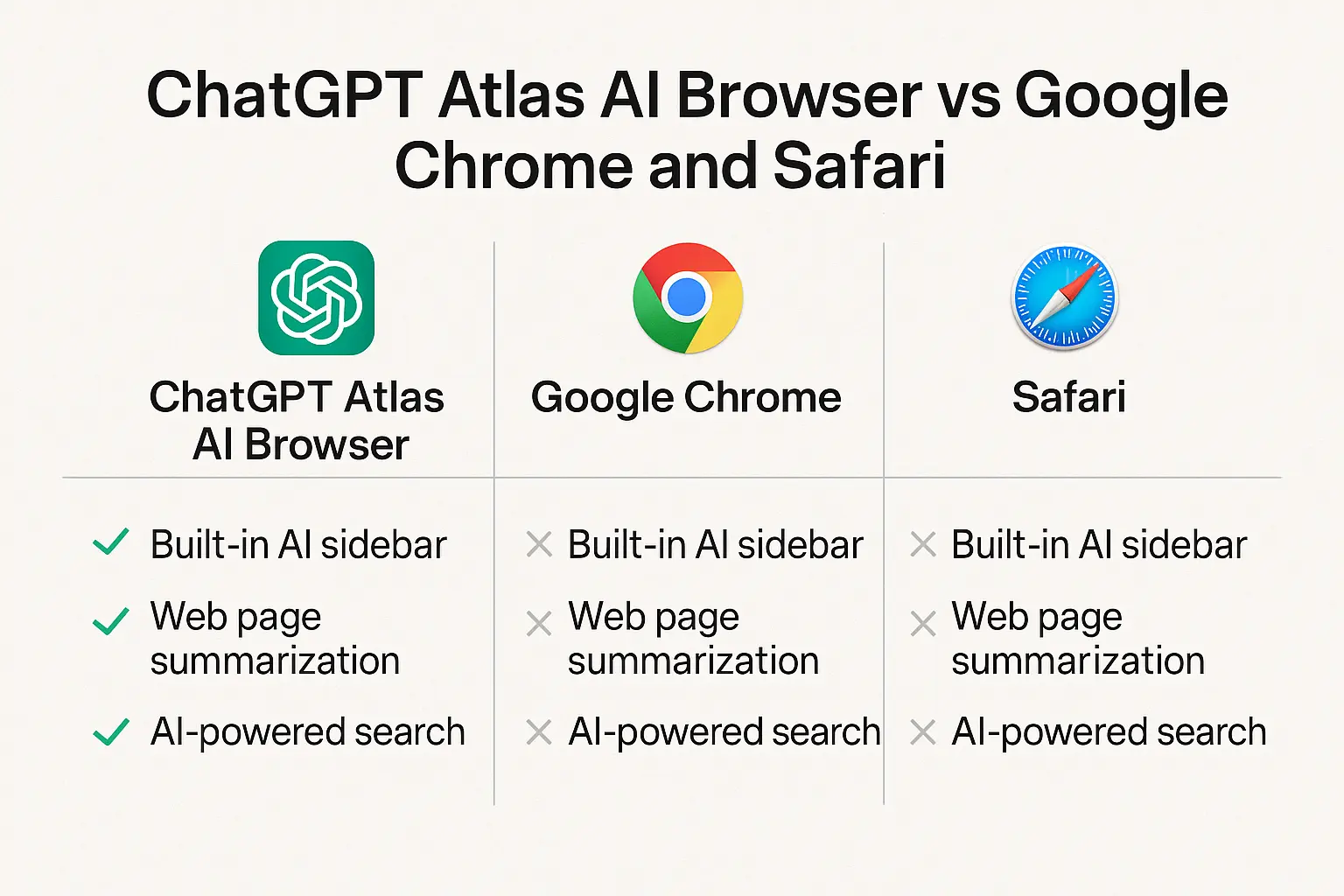 ChatGPT Atlas AI browser vs Chrome and Safari