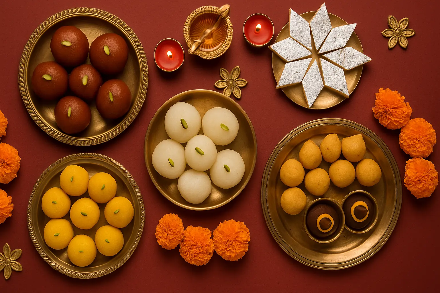Diwali sweets platter authentic Indian desserts