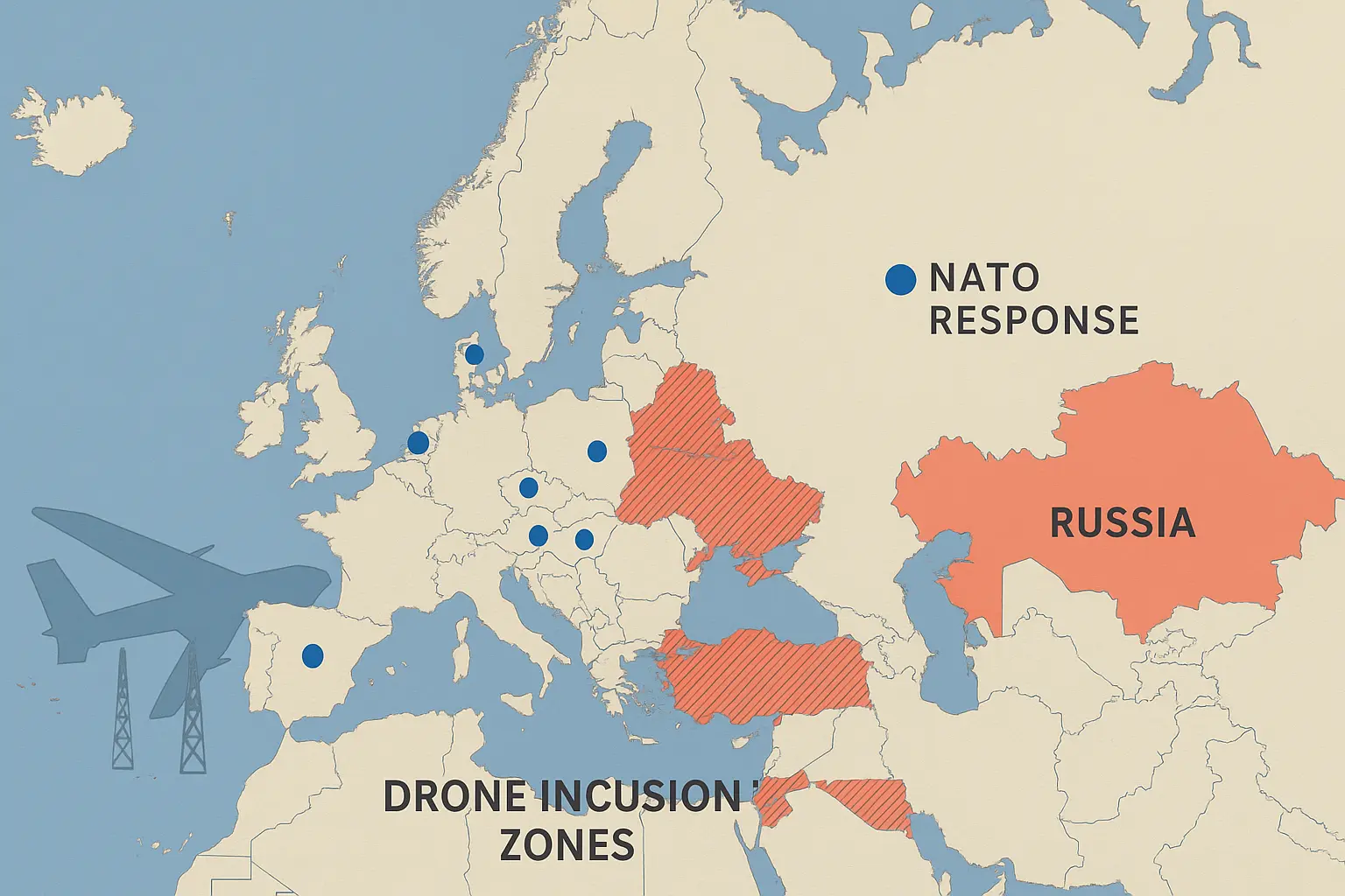 us government response to russian drone threats in europe map