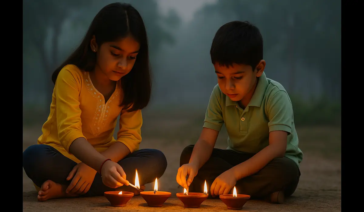 post-Diwali air pollution in Delhi eco-friendly celebration.