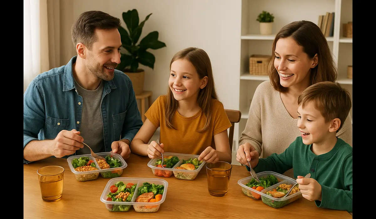 Family using best meal delivery plans USA for balanced nutrition