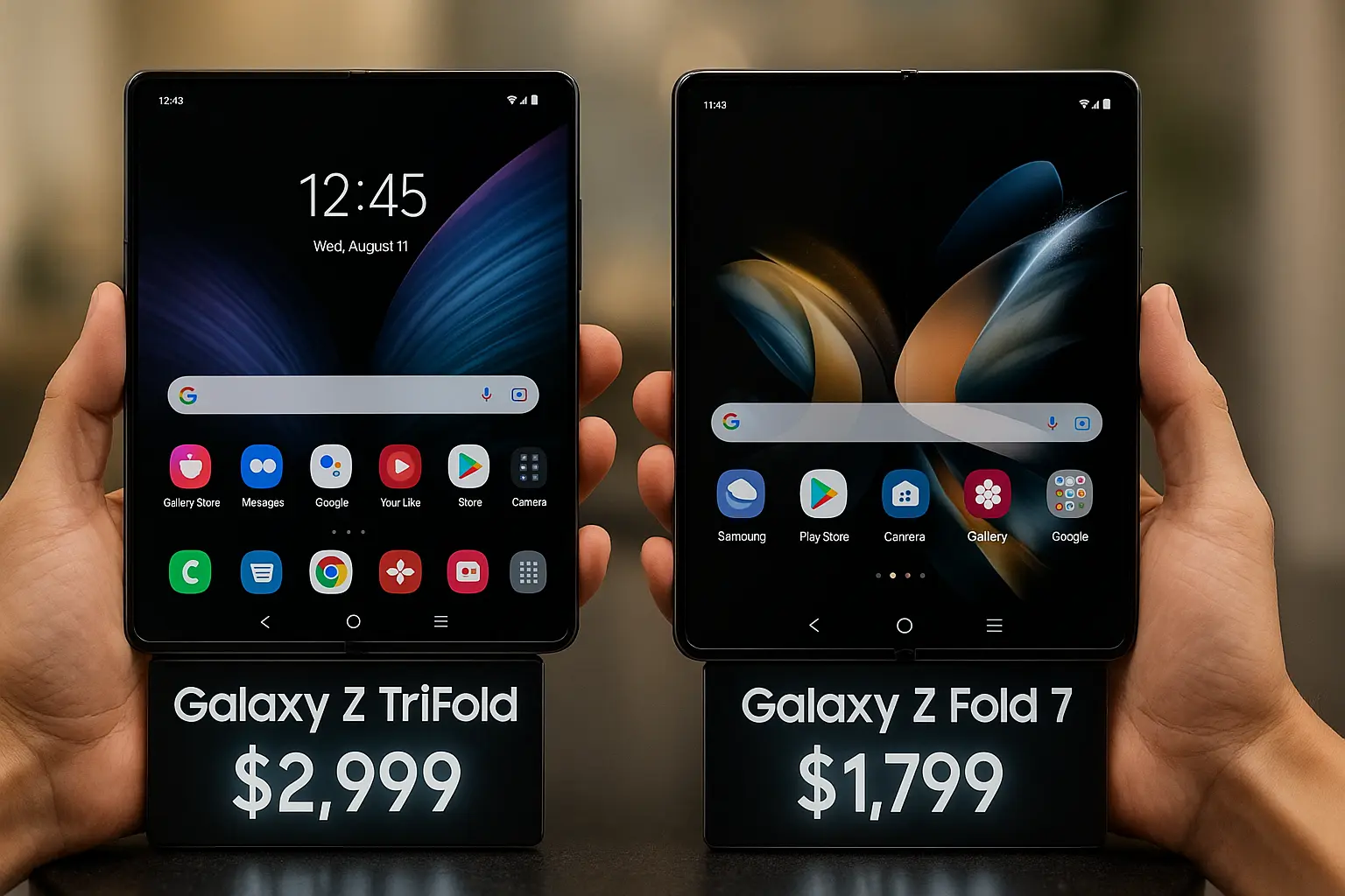 Galaxy Z TriFold price comparison India USA