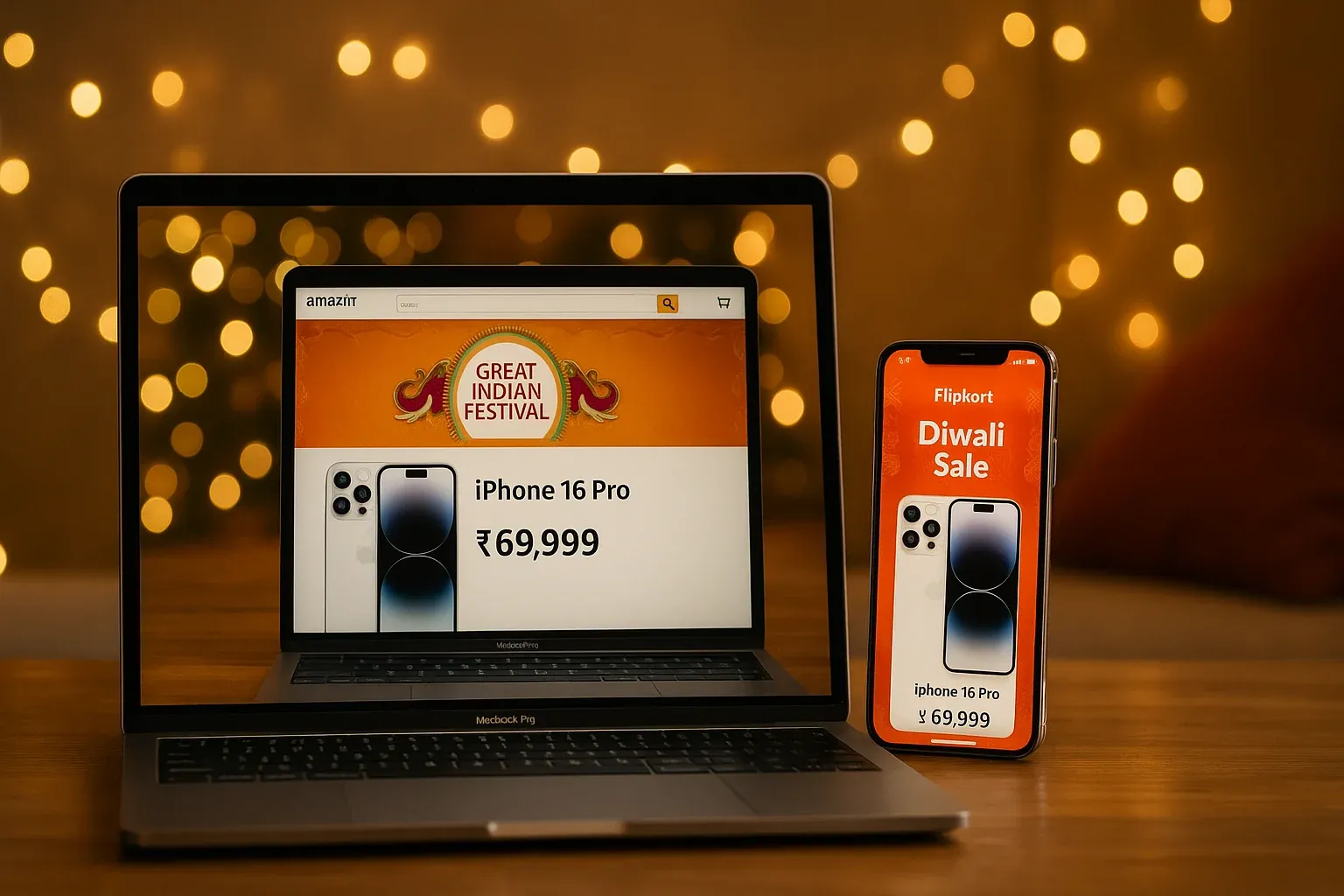 iPhone 16 Pro online festive offers on Amazon and Flipkart