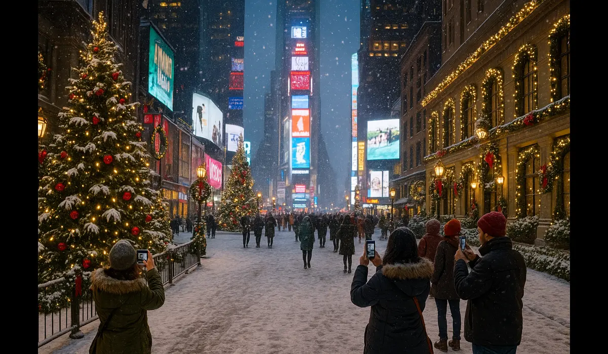 Times Square during Christmas – highlight of USA Christmas holiday packages.