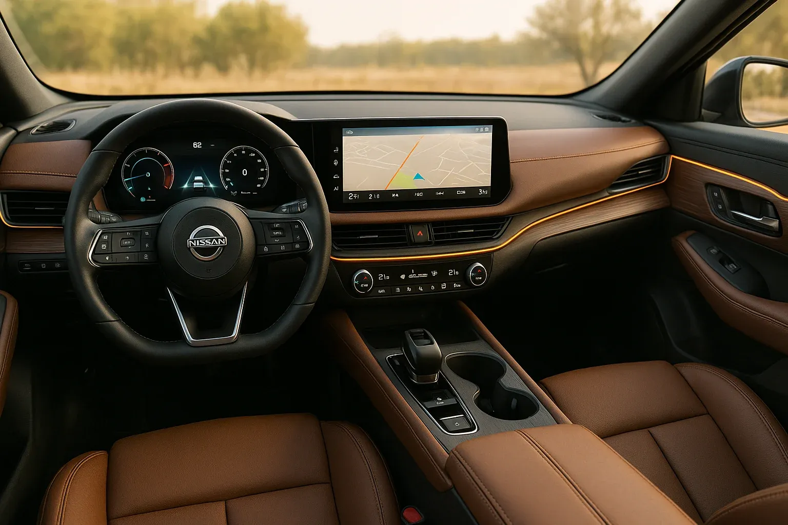 Nissan Tekton SUV interior dashboard and cabin view