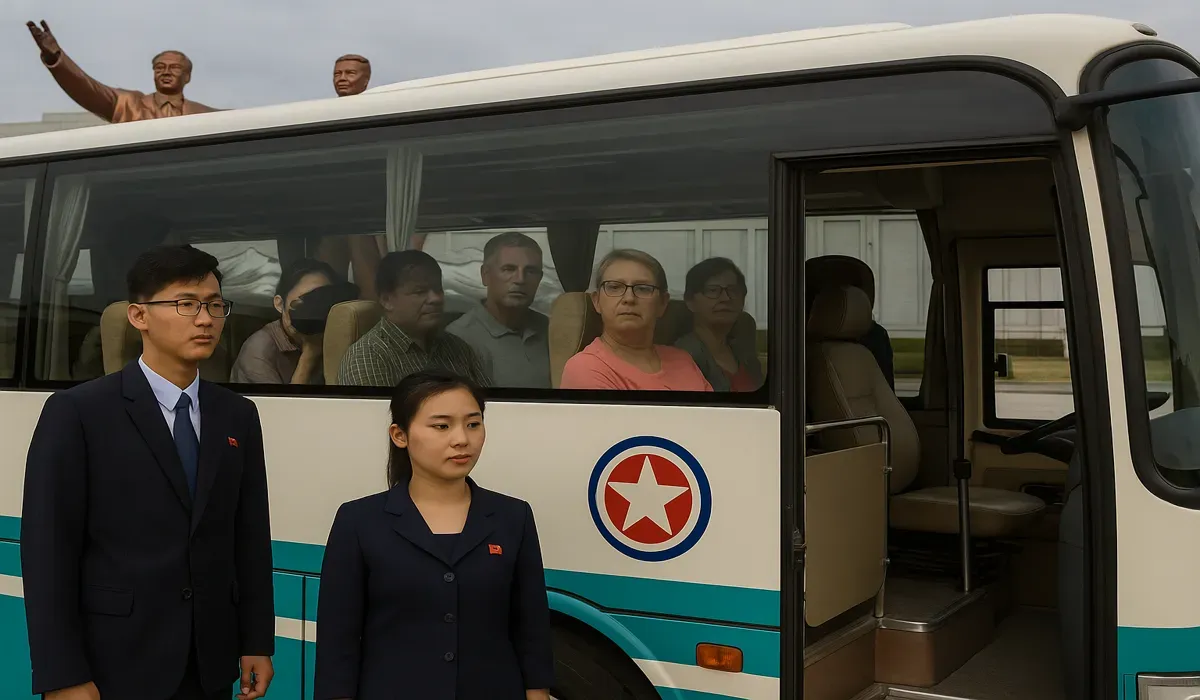 Guided tour showing can tourists travel to North Korea.