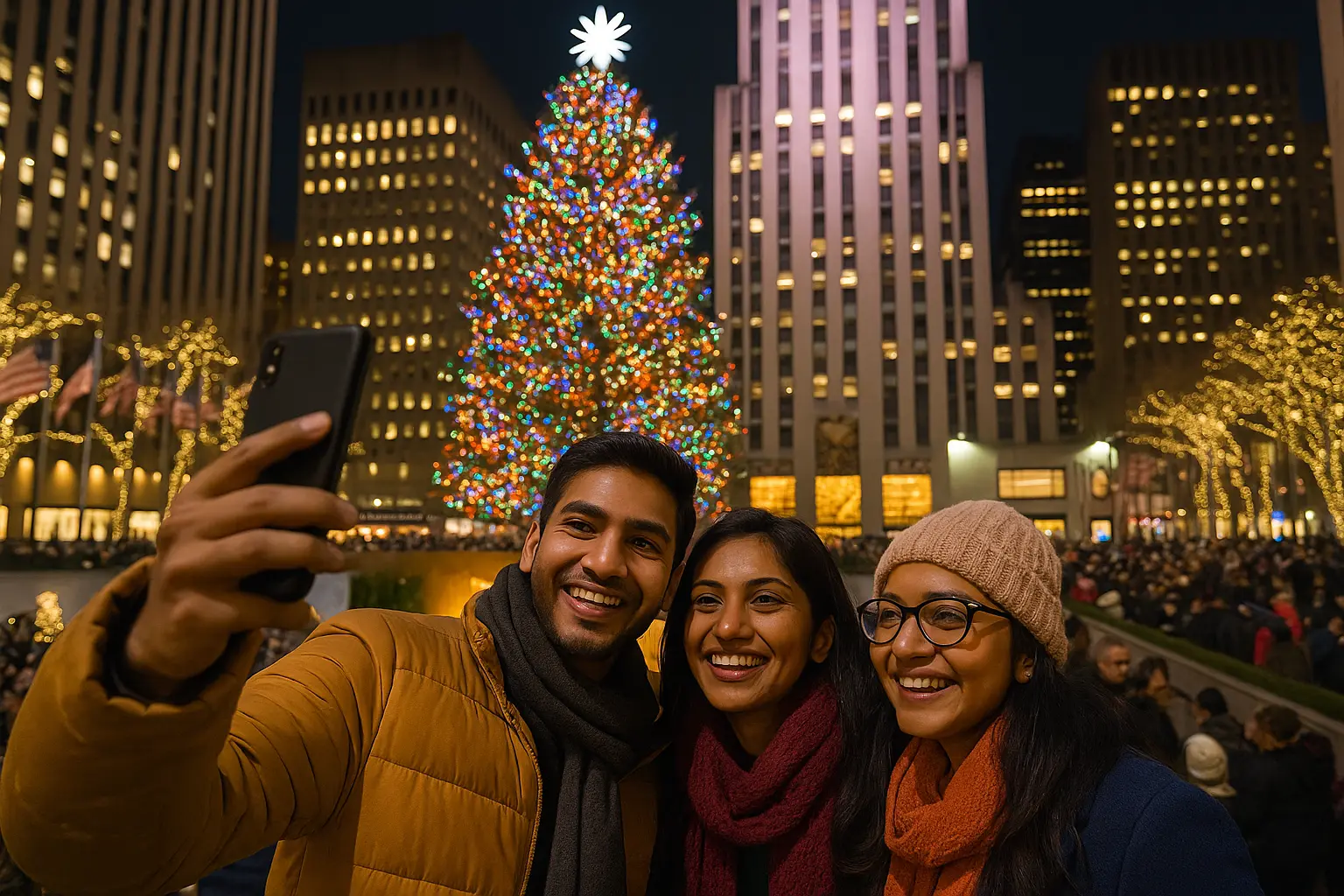 USA road trip itinerary East Coast holiday lights