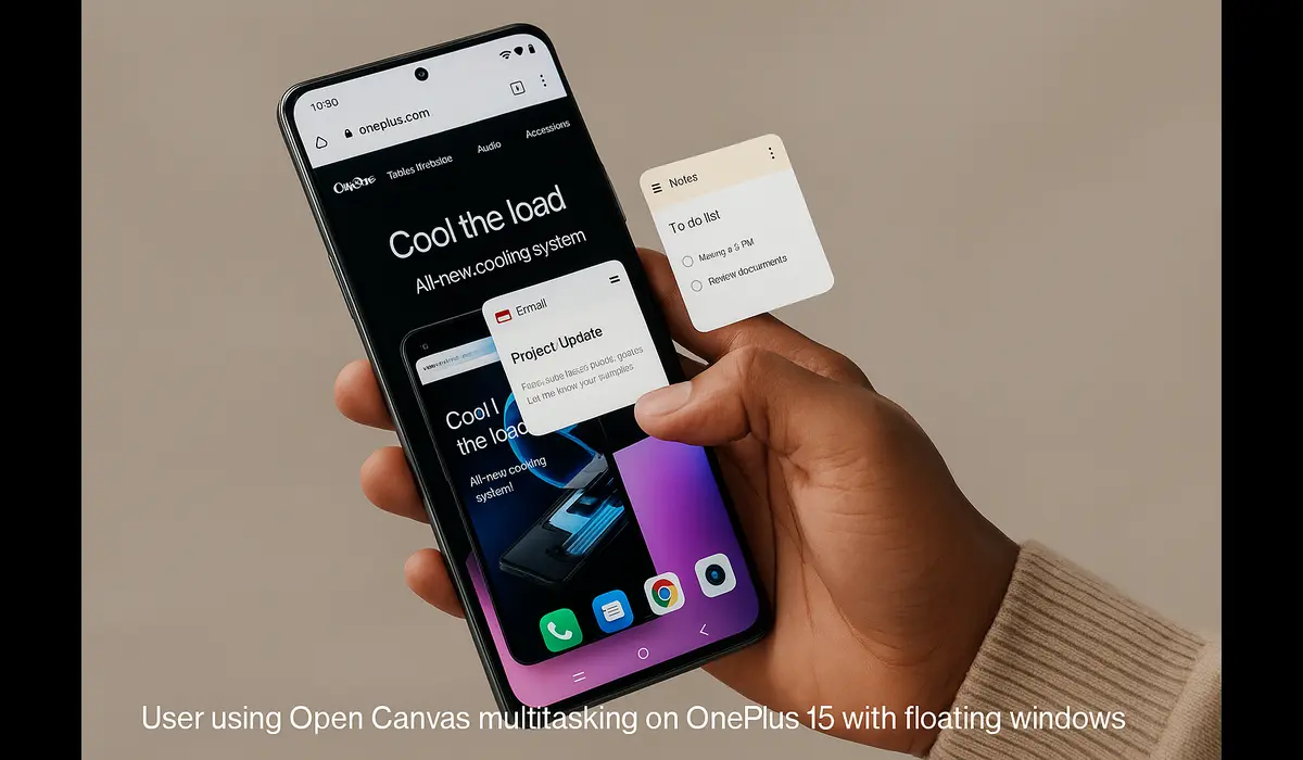 OnePlus 15 OxygenOS 15 Open Canvas multitasking