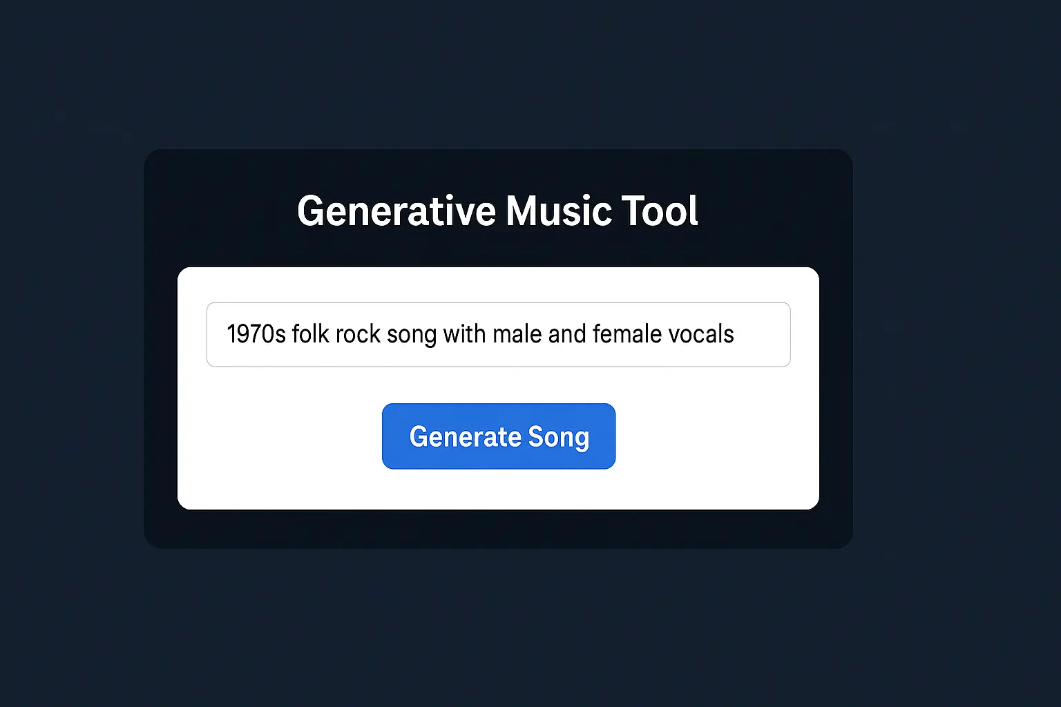 generative music tool text prompt interface