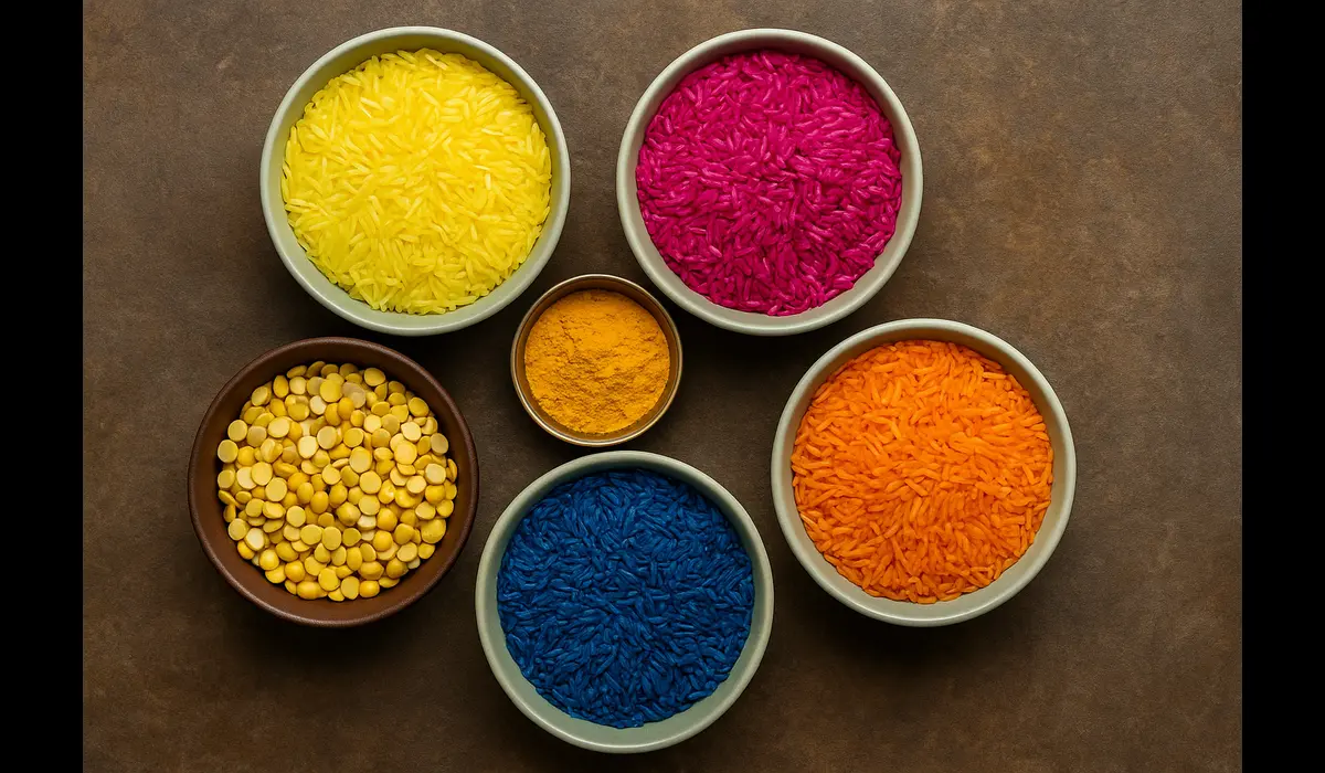 how to make a rangoli using household items for Diwali