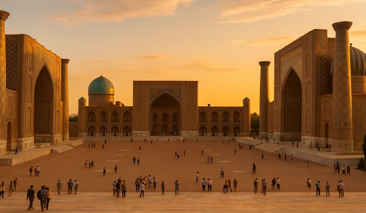 Samarkand Registan symbolizing safe destinations like North Korea.