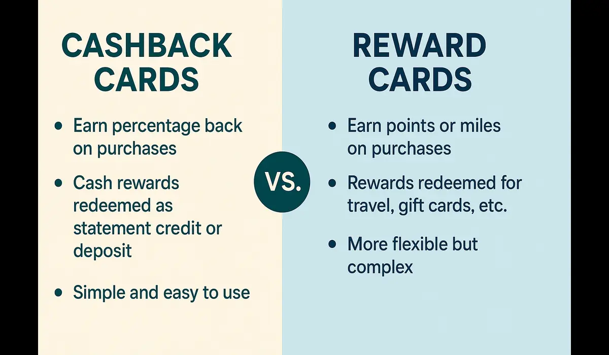 Cashback vs rewards credit cards comparison 2025.