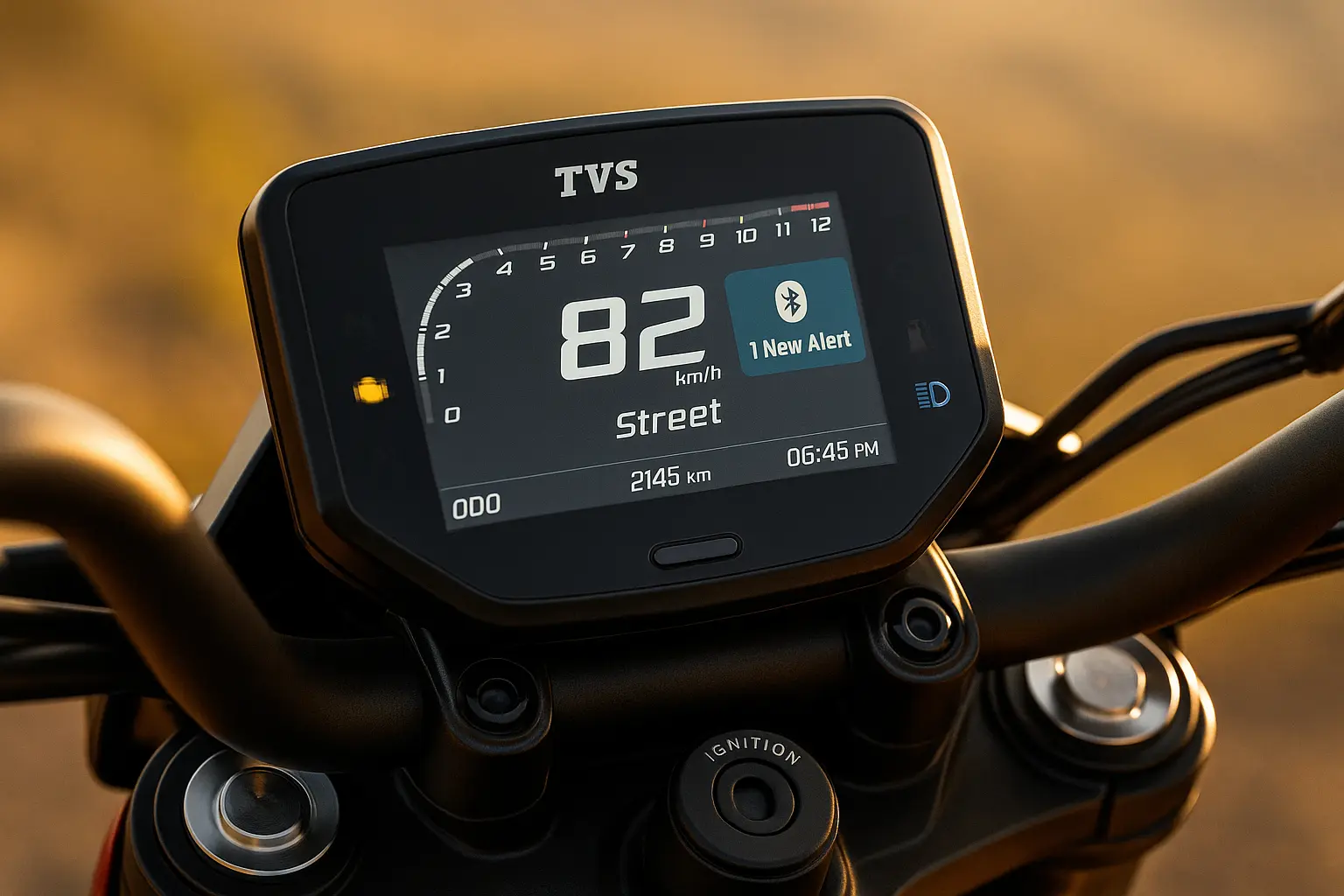 tvs apache rtx 300 features TFT display.