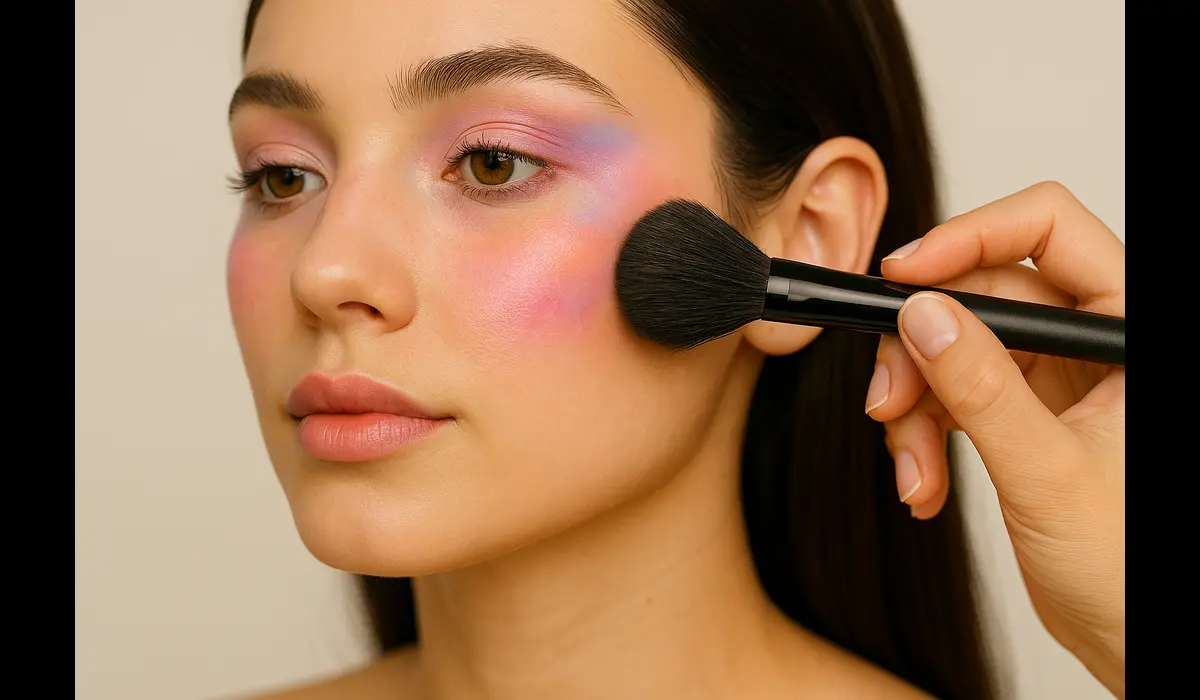 pastel watercolor blush makeup application 2025