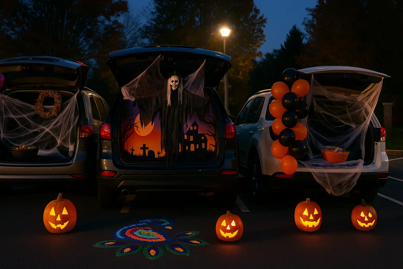 safe halloween activities for families 2025 trunk-or-treat event