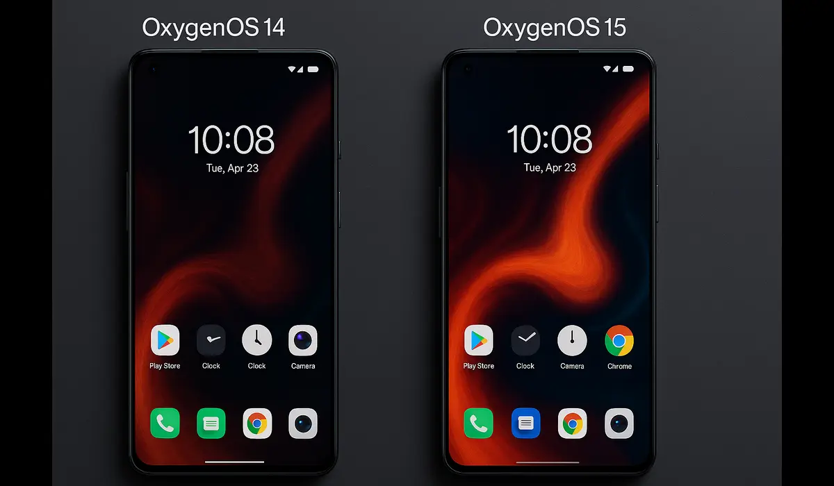 OnePlus 15 OxygenOS 15 UI comparison