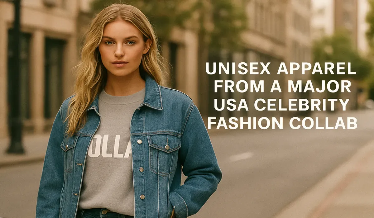 USA celebrity fashion collab promoting inclusivity and versatility.