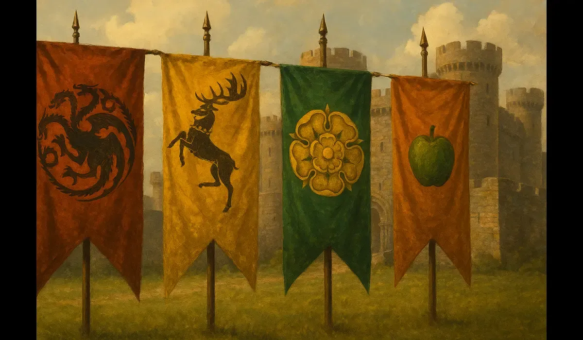 House banners from A Knight of the Seven Kingdoms cast & character list.