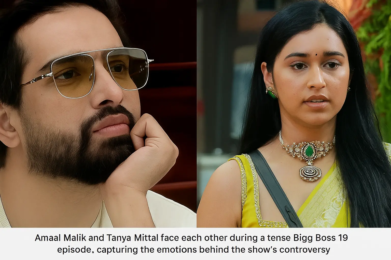 Amaal Malik and Tanya Mittal face each other during a tense Bigg Boss 19 episode.