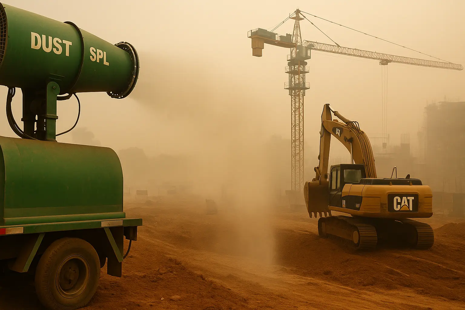 construction dust control while Delhi AQI sees minor relief