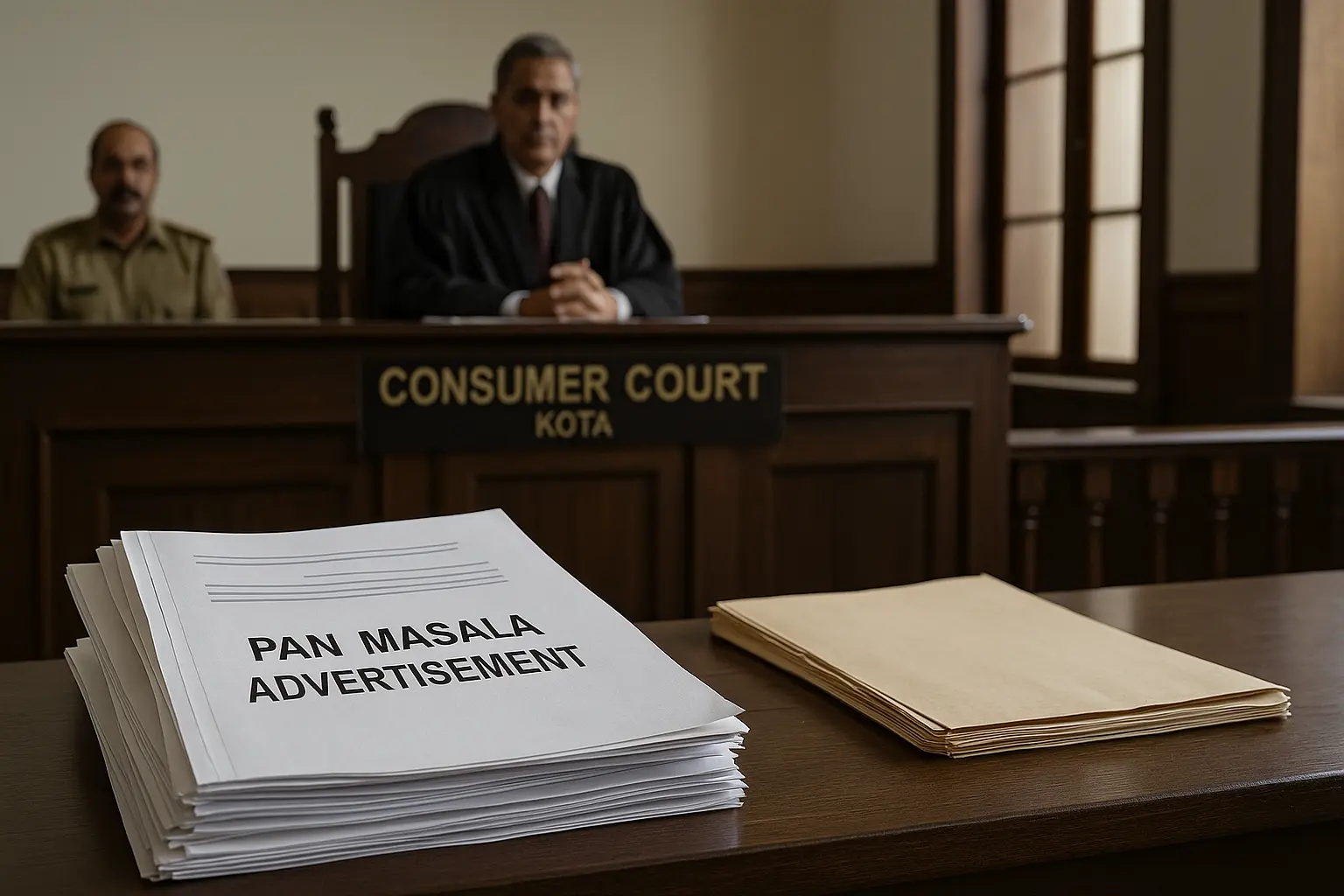 consumer court hearing Kota Rajasthan paan masala ad documents