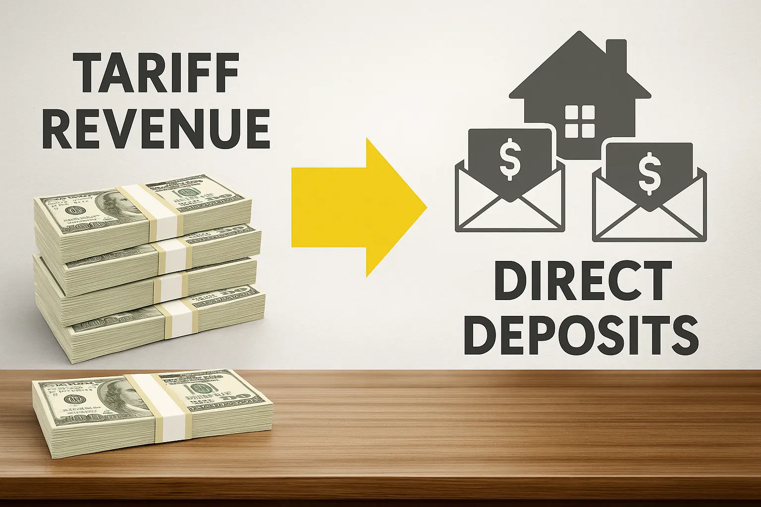 Tariff dividend payment concept 2025