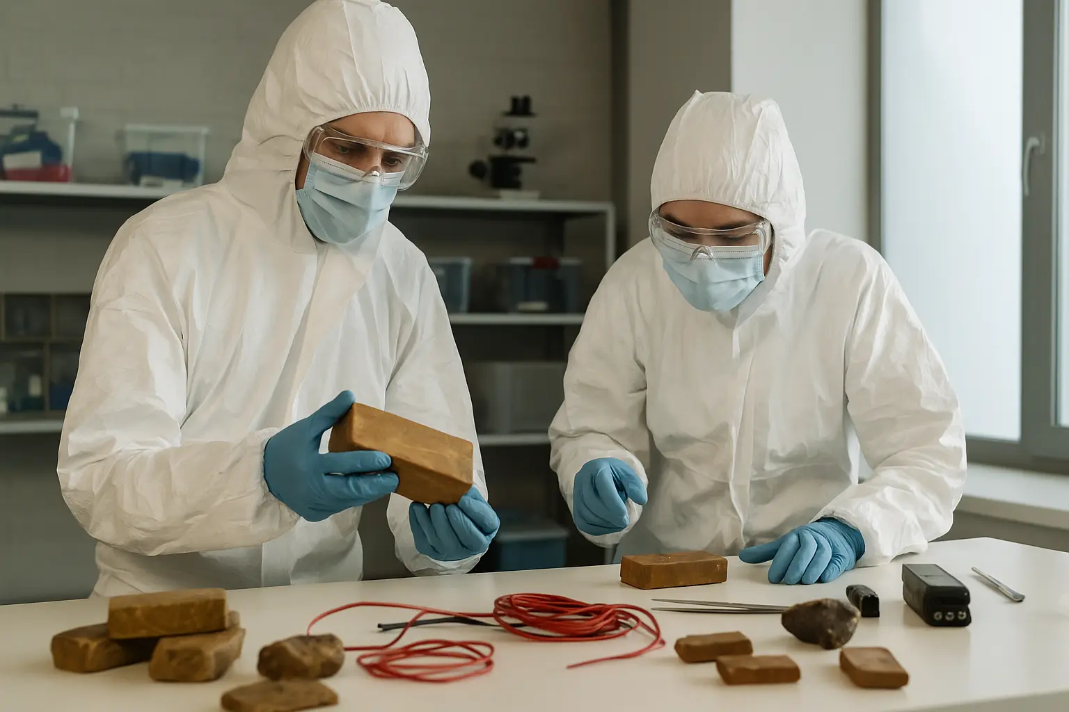 Forensic team examines explosives seized near Delhi