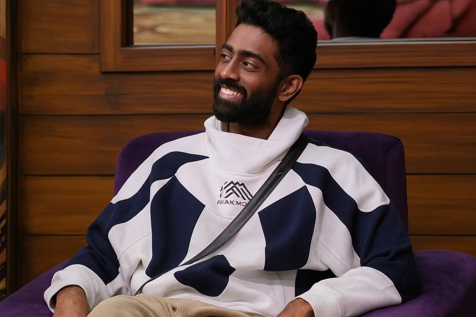 contestant smiling inside Bigg Boss 19 house